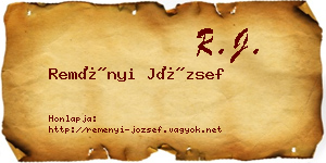 Reményi József névjegykártya